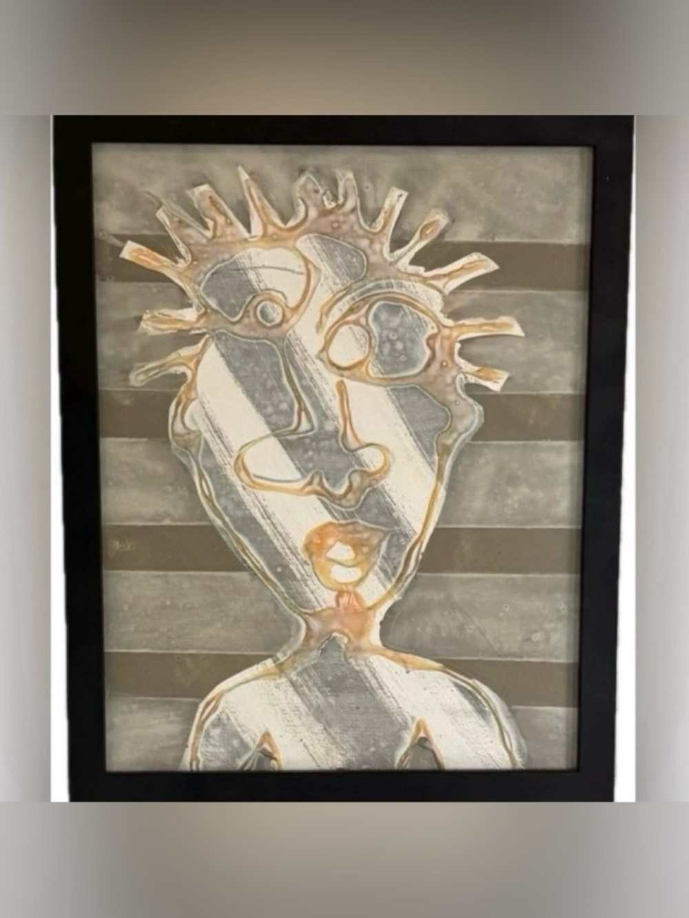 Original Modern Fine Art DAN SAYLES Painting Signed Framed ABSTRACT PORTRAITURE